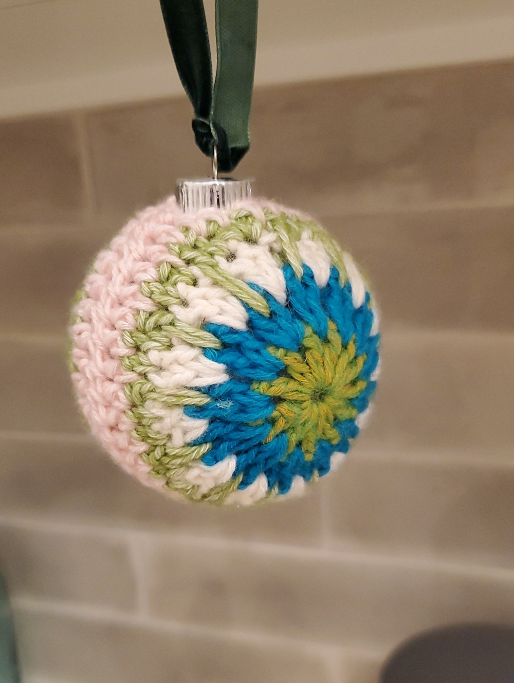 Crocheted Handmade Christmas Ornament Ball